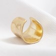 Lisa Angel Statement Wide Organic Finish Ear Cuff in Gold