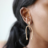 Hug Hands Drop Earrings in Gold