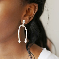 Hug Hands Drop Earrings in Silver