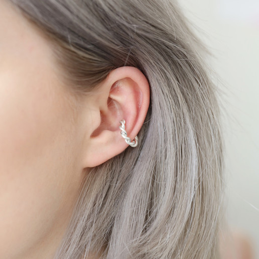Twisted Ear Cuff in Silver | Ladies 