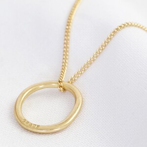 Organic Style Hoop Necklace in Gold