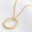 Lisa Angel Hand-Stamped Gold Personalised Organic Style Hoop Necklace
