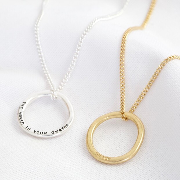 Personalised Organic Style Hoop Necklace
