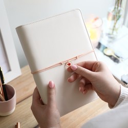Vegan Leather Refillable Notebook with Birth Flower Charm