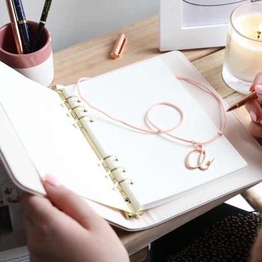 Vegan Refillable Notebook with Initial Charm | Lisa Angel