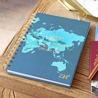 Personalised 'Everywhere is on My List' Notebook