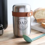 Personalised 'Adventure Dad' Stainless Steel Food Flask and Spoon