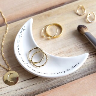 Crescent Moon Quote Ring Dish