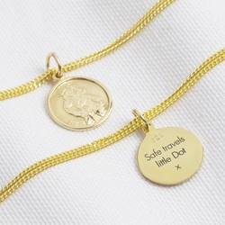 Personalised Gold Sterling Silver St Christopher Disc Bracelet