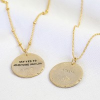 Personalised Antique Effect Disc Pendant Necklace
