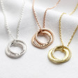 Lisa Angel Ladies' Delicate Personalised Sterling Silver Interlocking Rings Necklace