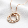Personalised Rose Gold Sterling Silver Interlocking Rings Necklaces