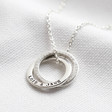 Personalised Sterling Silver Interlocking Rings Necklaces