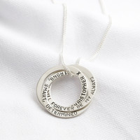 Personalised Sterling Silver Large Russian Ring Necklace