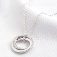 Lisa Angel Ladies' Sterling Silver Interlocking Crystal Rings Necklace
