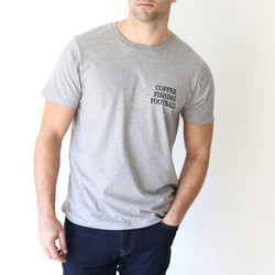 Personalised Embroidered 'Favourite Things' Unisex T-Shirt in Grey