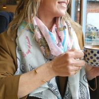 Paris Map Print Recycled Scarf in Pink