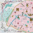 Print of Paris Map Scarf in Pink