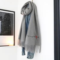 Personalised Embroidered Lobsters Lightweight Winter Scarf