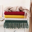 Lisa Angel Ladies' Colourful Personalised Embroidered Initials Dark Red Recycled Oversized Scarves