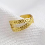 Gold Sterling Silver Hammered Ear Cuff