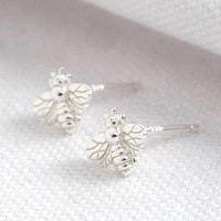 Sterling Silver Bee Stud Earrings