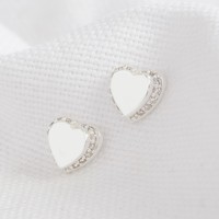 Sterling Silver Crystal Heart Earrings