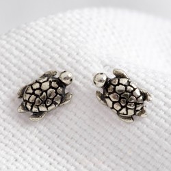 Vintage Style Sterling Silver Turtle Stud Earrings