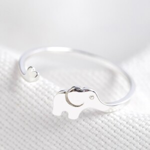 Adjustable Sterling Silver Elephant Ring