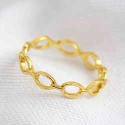 Gold Sterling Silver Chain Ring