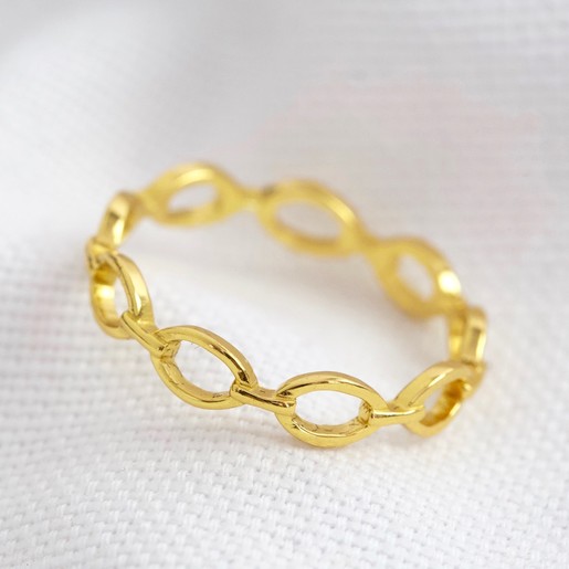 Gold Sterling Silver Chain Ring Ladies Jewellery Lisa Angel