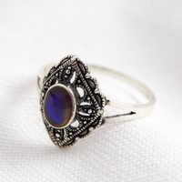 Sterling Silver Vintage Style Mood Stone Ring