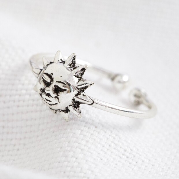 Vintage Style Sterling Silver Sun Toe Ring