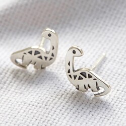 Sterling Silver Diplodocus Dinosaur Stud Earrings