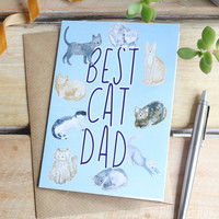 'Best Cat Dad' Greeting Card