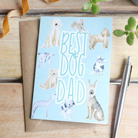'Best Dog Dad' Greeting Card