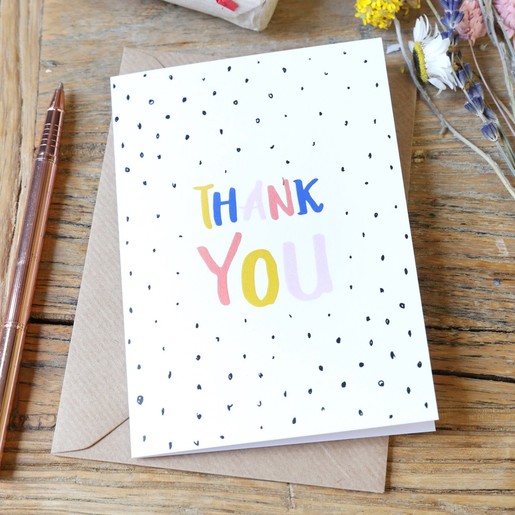 Lisa Angel Colourful 'Thank You' Greeting Card