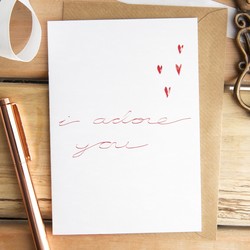 'I Adore You' Greetings Card