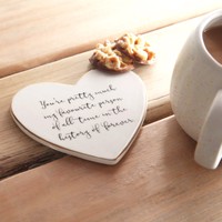 'Favourite Person' Heart Coaster