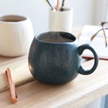 Navy Speckled Organic Shape Mug