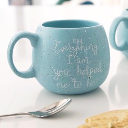 Pastel Blue Speckled ‘Everything I Am’ Mug