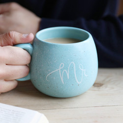 Pastel Blue Speckled ‘Mr’ Mug