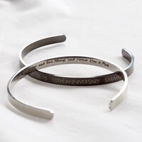 Men's Personalised Anniversary Stainless Steel Torque Bangle