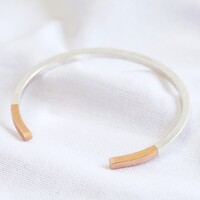 Silver Dipped in Rose Gold Bar Bangle