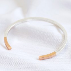 Silver Dipped in Rose Gold Bar Bangle