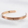 Lisa Angel Rose Gold Women's Double Personalised Stainless Steel Torque Bangle