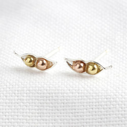 Mixed Metal Two Peas in a Pod Stud Earrings