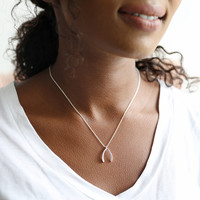 Silver Wishbone Necklace