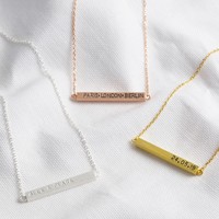 Personalised Horizontal Bar Necklace