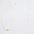 Brushed Double Heart Necklace in Silver & Rose Gold